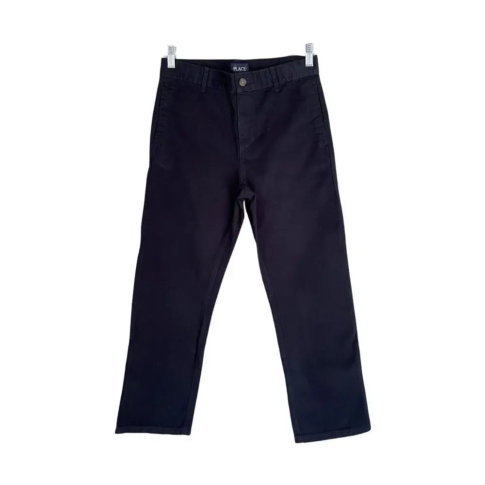 Childrens Place Pants Girls Size 10 Husky Blue Cotton Chino Straight Leg NWT